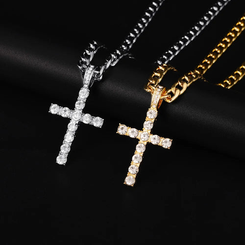 Palm Cross™ – Collana Croce Effetto Diamante